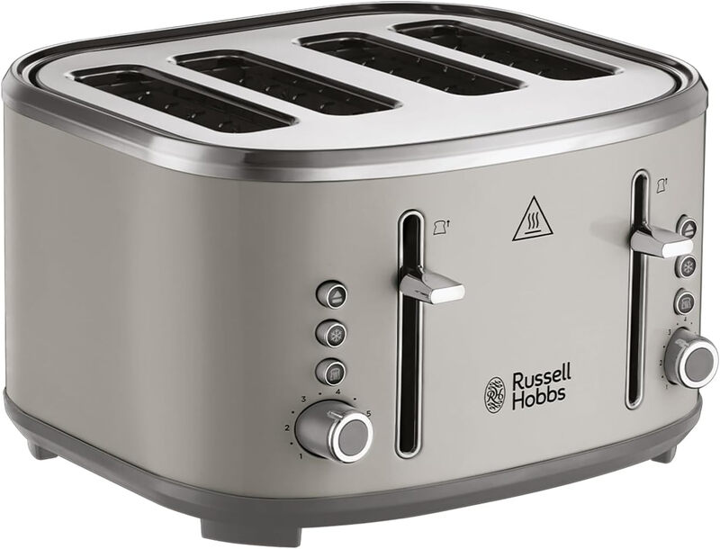 Stylevia 4 Slice Toaster, Extra-Wide Slots, 1670 W, Mocha, Taupe/Brown - 26293