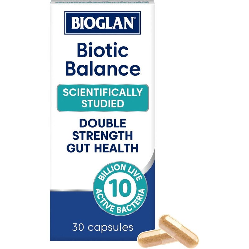 BIOGLAN Biotic Balance Daily Flora Probiotic Supplement - 10 Billion CFU with 6 Strains for Gut Health & Digestion Support