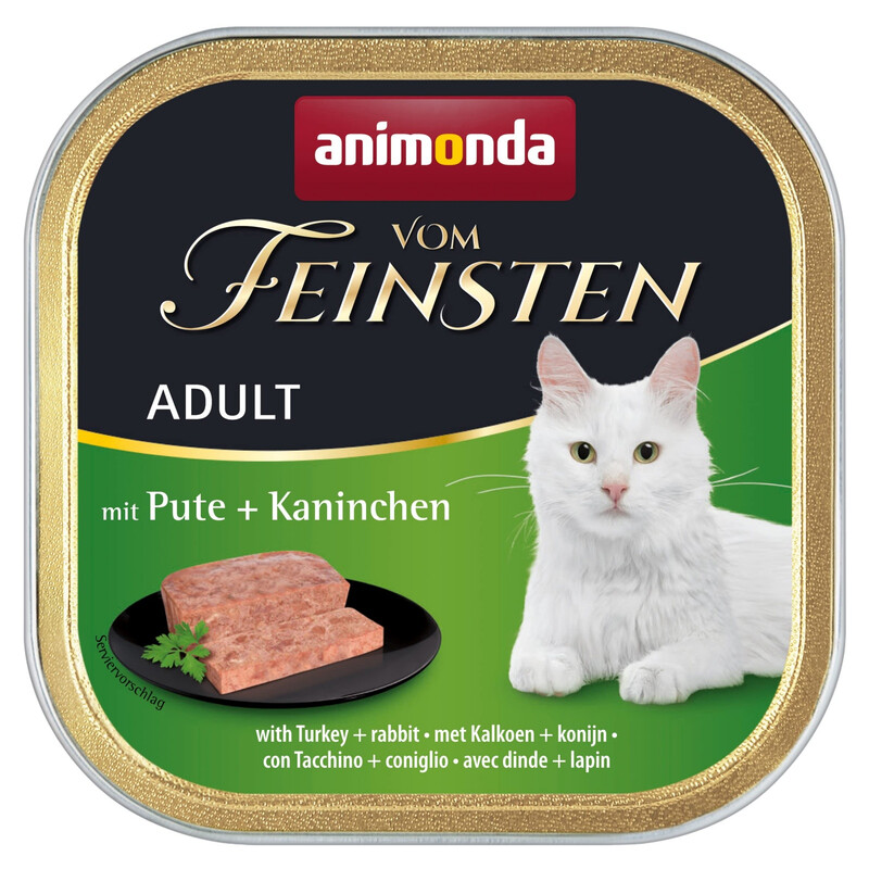 animonda Vom Feinsten Adult Truthahn + Kaninchen Katzennassfutter, getreidefrei, 32 × 100 g