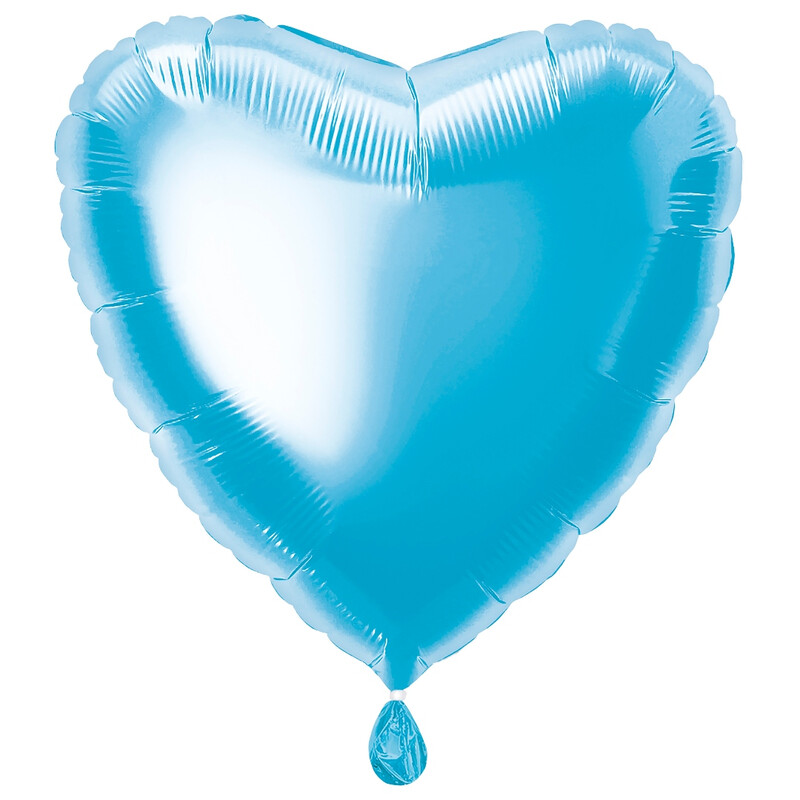 Unique Heart Foil Balloon, Baby Blue, 45cm