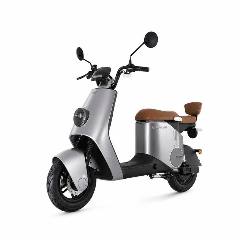 Luyuan ZQQ2 Elektroroller für Erwachsene, 600 W Motor, 35 km/h, 52 km Reichweite, EU-geprüft L1e-B, 2-Sitzer straßenzugelassener Elektroroller – Charm Grau