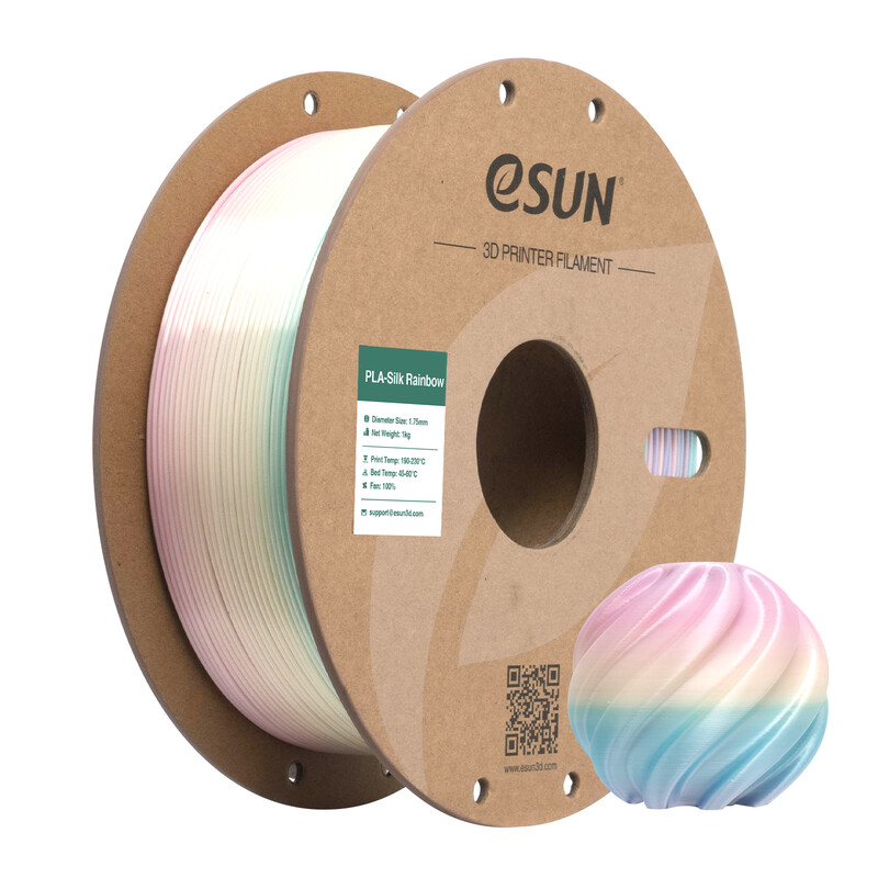 eSUN Regenbogen Seide PLA 3D Filament 1,75 mm - Mondpalast 1 kg, Seidentextur, Regenbogenfarbe, Hochgeschwindigkeitsdruck 3D Material für die meisten Drucker