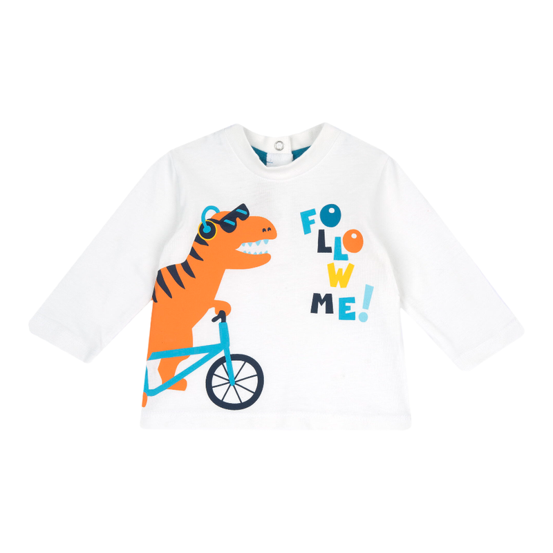 Chicco T-shirt met lange mouwen, naturel, bedrukt, 62
