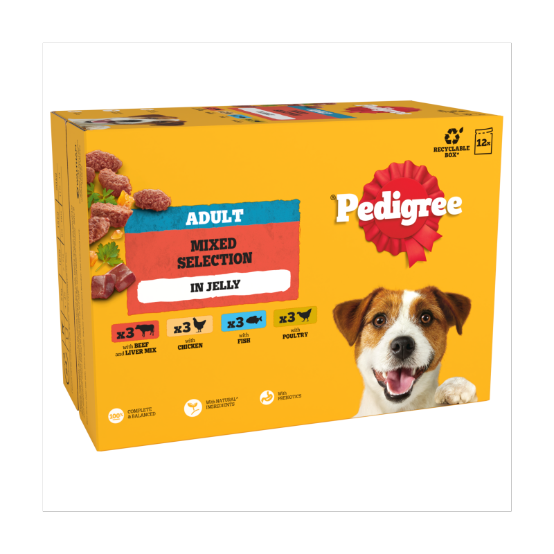Adult Dog Pouches Mixed Selection in Jelly 12x100g