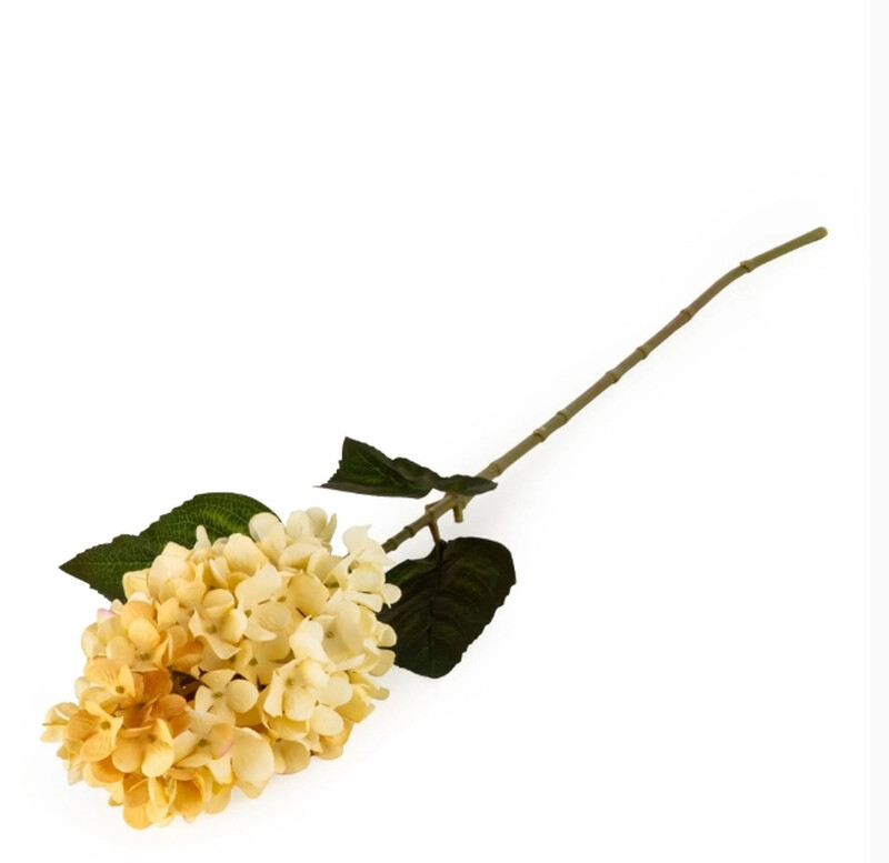 Candlelight Cream Artificial Hydrangea Flower Stem 75Cm