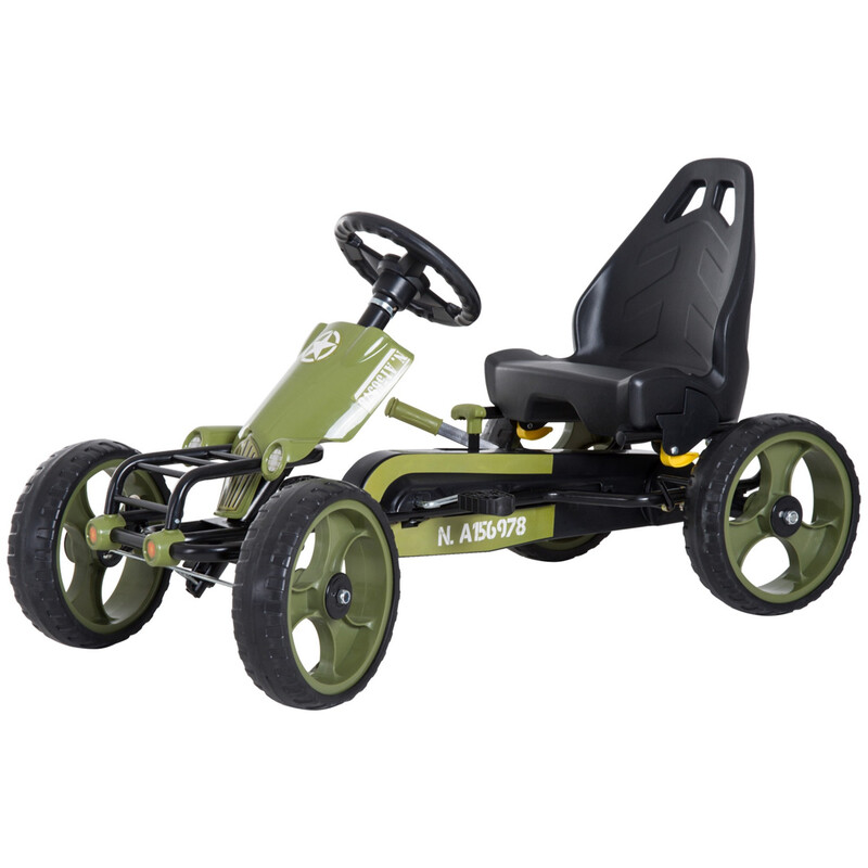 341-025 HOMCOM Pedal Go Kart, Kids Ride On Racer with EVA Tyres, Manual Clutch, Braki