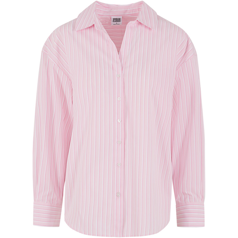 Urban Classics Damen Oversized Streifenbluse Softpink/Weiß L