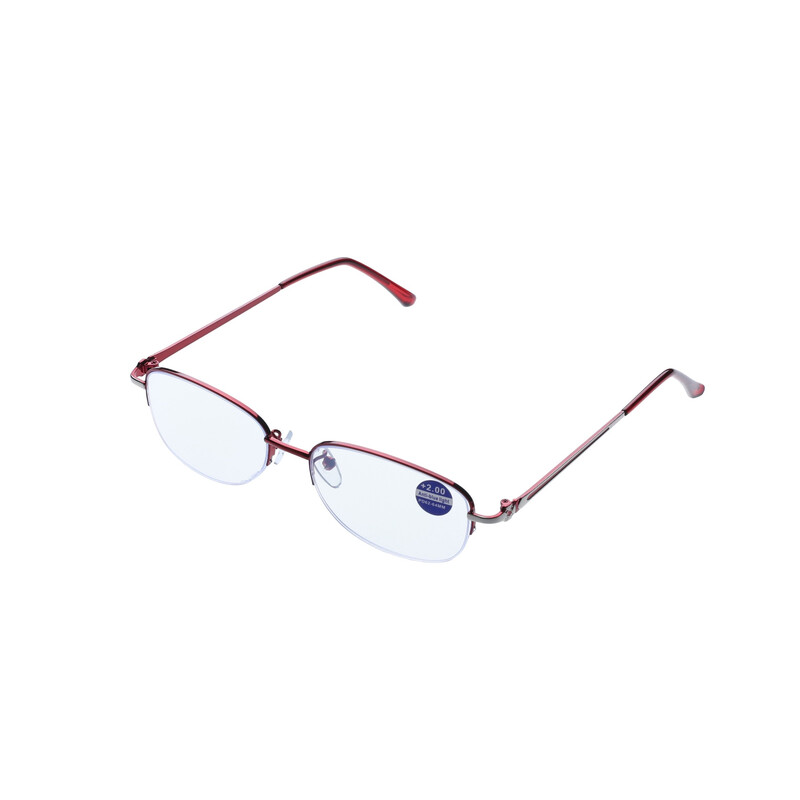 Half frame reading glasses 350d (Red) [Classic Style] Unisex Reading Glasses, Simple 