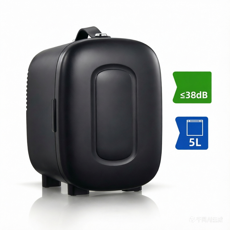 5L Mini Car Fridge for Bedroom, AC+12V DC Power, Heating and Cooling, Black