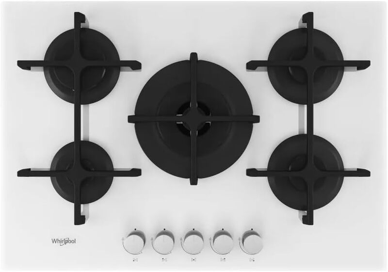 Cuisinière À Gaz Whirlpool GOA 7523/WH – Intégré, Verre, Fonte Rotatif