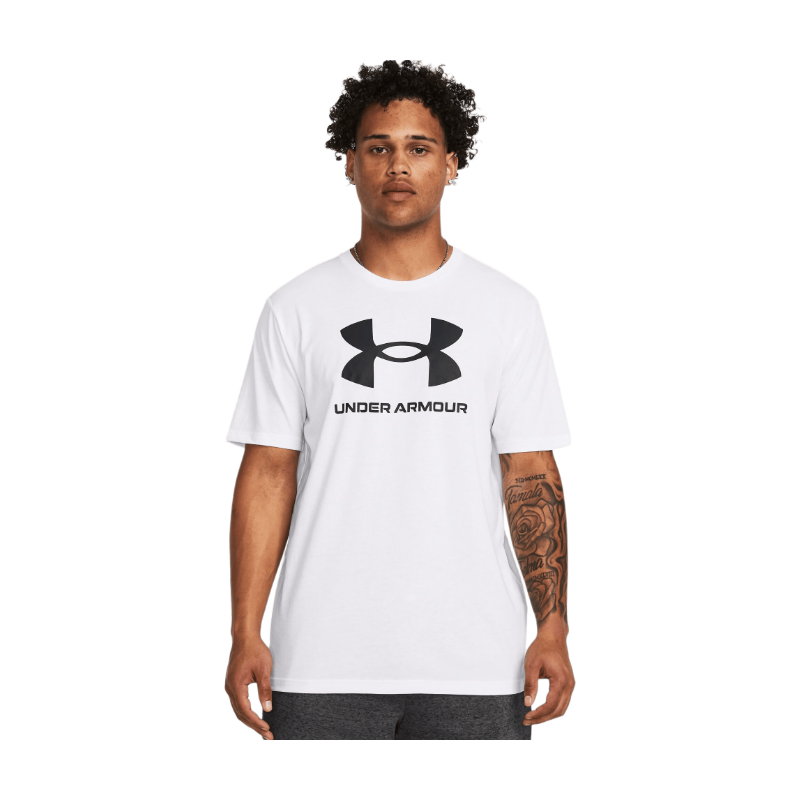 Under Armour Heren T-shirt Korte Mouwen Wit / Zwart Sportstyle Collectie L
