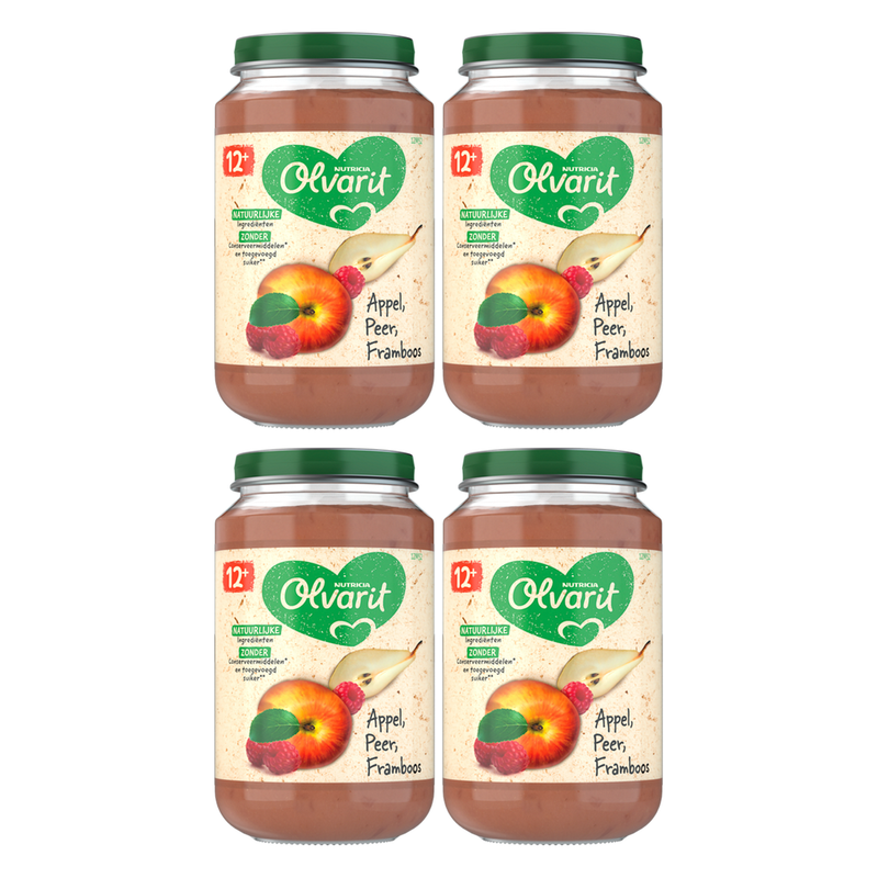 Olvarit 12 mois+ Pomme poire framboise 200 g * 4