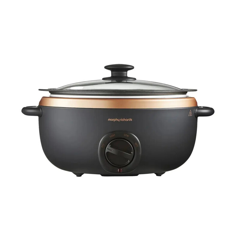 461016 Sear & Stew Black/Rose Gold Slowcooker 6.5L, Dishwasher Safe