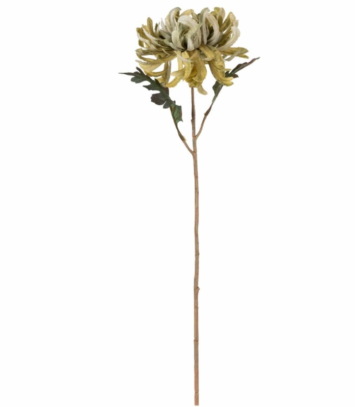 Candlelight Artificial Chrysanthemum Flower Stem Olive 50Cm