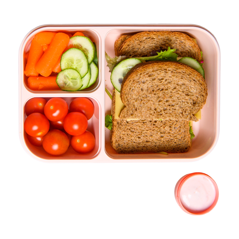 LocknLock 3-Fach-Lunchbox Mit Sojagefässchen, 1500 Ml, Pink