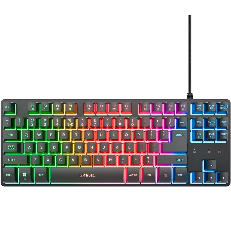 Trust GXT 833 Thado - Bedraad Gaming Toetsenbord - Tenkeyless (TKL) - PC/PS5 - QWERTY - Zwart