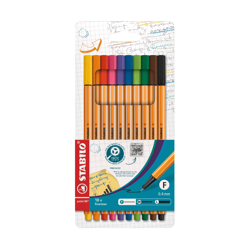 STABILO point 88 - Fineliner - Set van 10 - Assorti kleuren