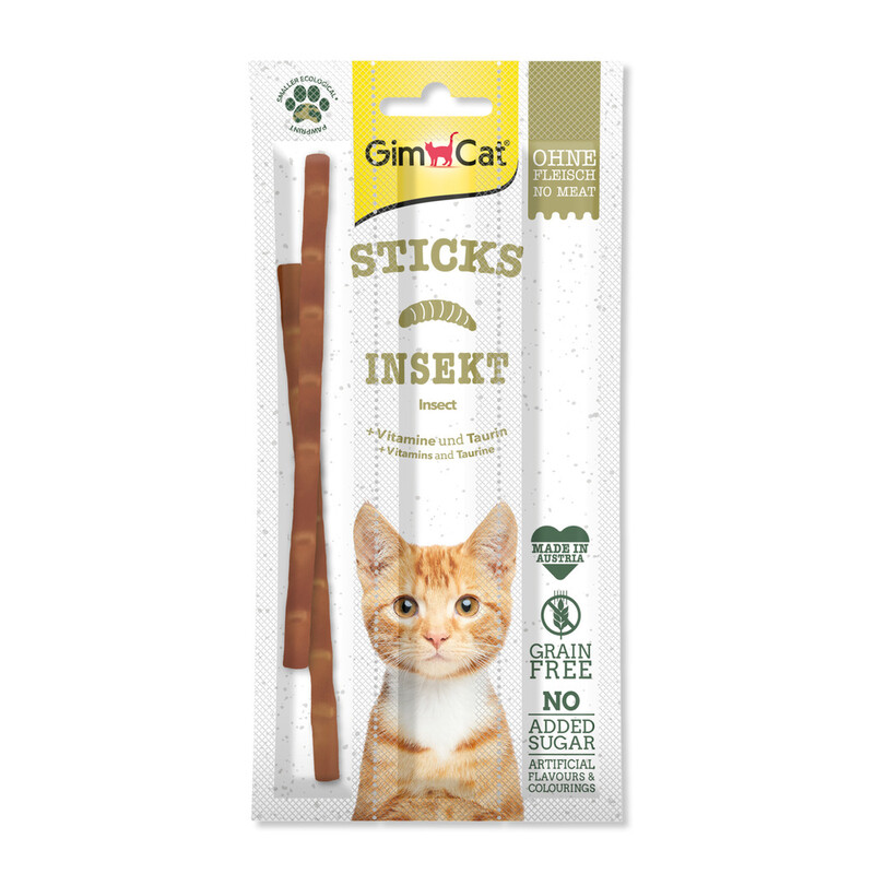 GimCat Sticks Insekt 15g, Softe Kaustangen mit zuckerfreier Rezeptur, 1 x 3 Sticks