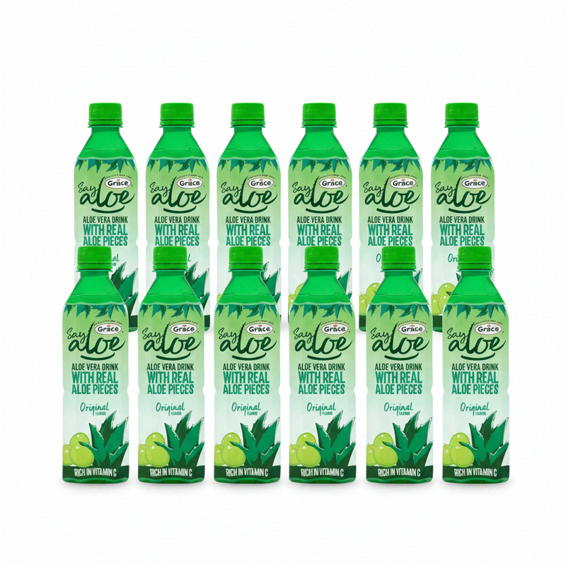 Say Aloe Vera Drink with Real Aloe Pieces Original 500ml (Pack of 12)