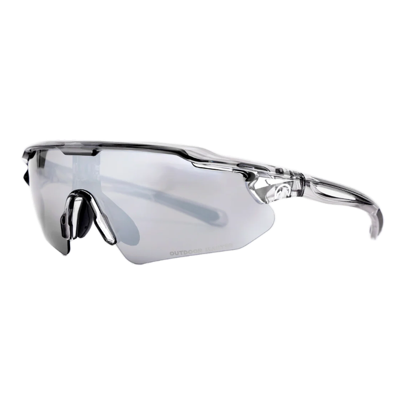 OutdoorMaster HAWK LT Lunettes de soleil de cyclisme photochromiques et polarisées Super argenté