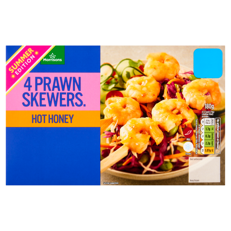 Hot Honey Prawn Skewers 180g