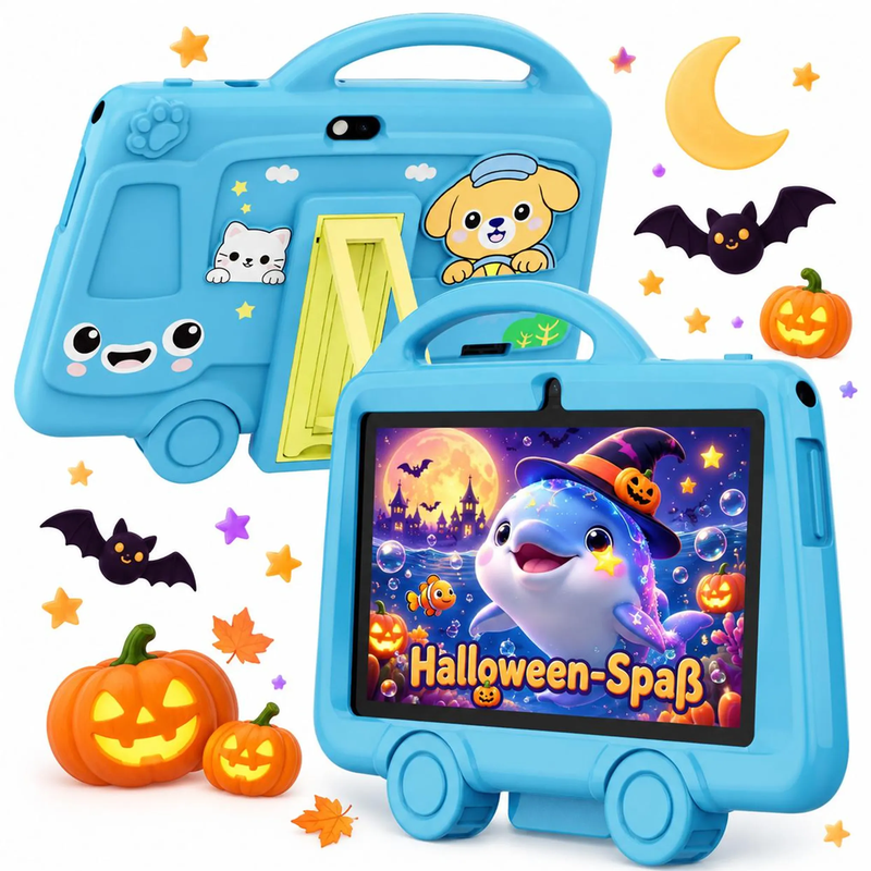 TABWEE K8 kindertablet, 7 inch, 2 GB RAM + 32 GB opslag, 3000 mAh batterij, 2,4 GHz wifi, Bluetooth 4.2, 2 MP camera voorzijde + 5 MP camera achterzijde, 3,5 mm hoofdtelefoonaansluiting, 285 gram