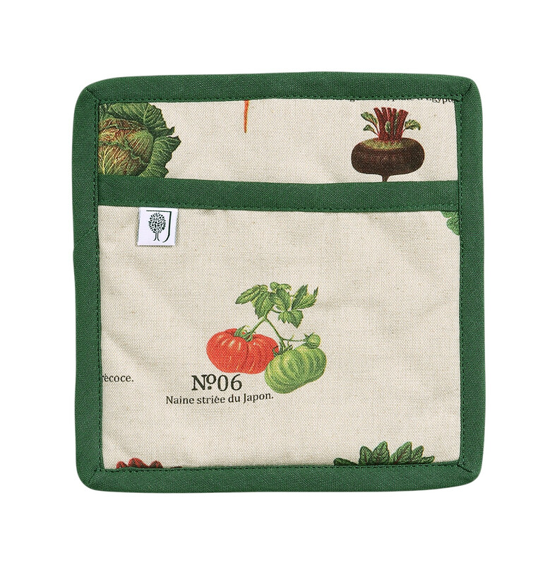 by Dexam Pot Holder Benary Vegetables 100% Cotton Stone/Green