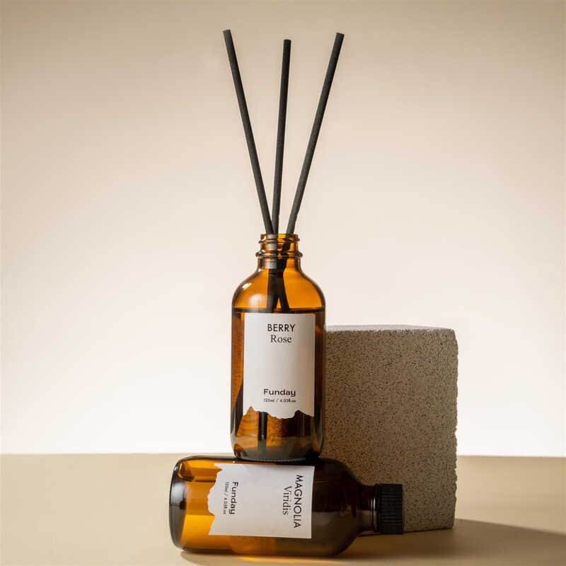Slim Bottle Reed Diffuser (New Style) - Apricot Blossom (Floral Tone), 120ML, 1 Set