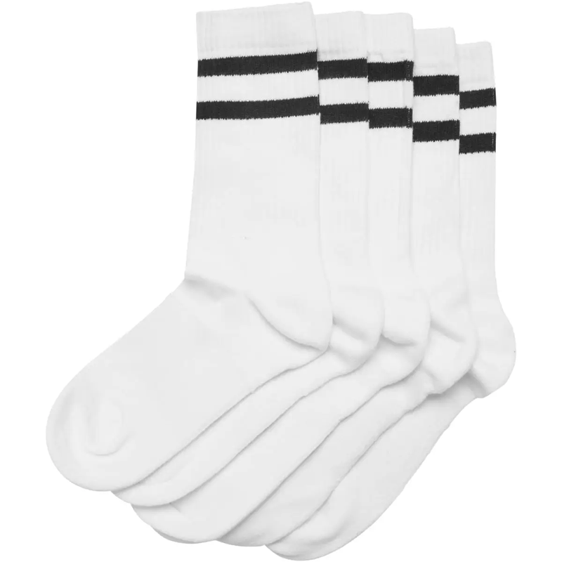 Urban Classics dubbelgestreepte socks - 5-pack - wit/zwart - 39-42