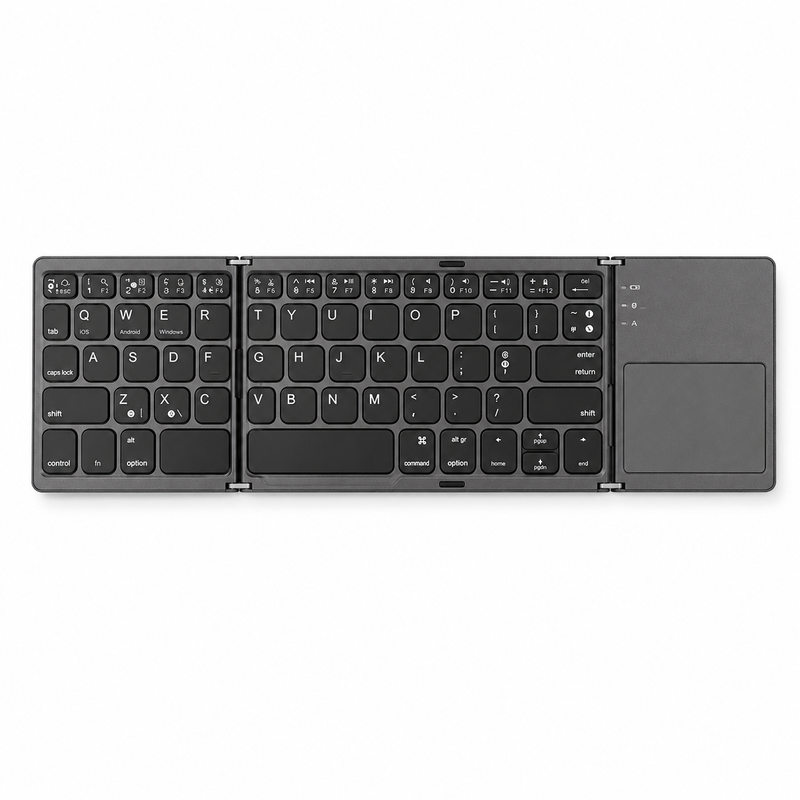 VoxorAI B033 Black Keyboard – Wireless keyboard with Bluetooth connectivity. Compatible with computers, laptops, iPads, and smartphones.