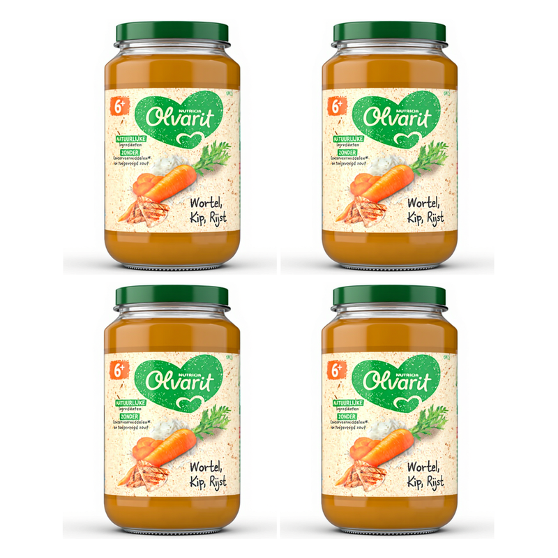 Olvarit Repas 6 mois+ Carotte poulet riz 200 g * 4