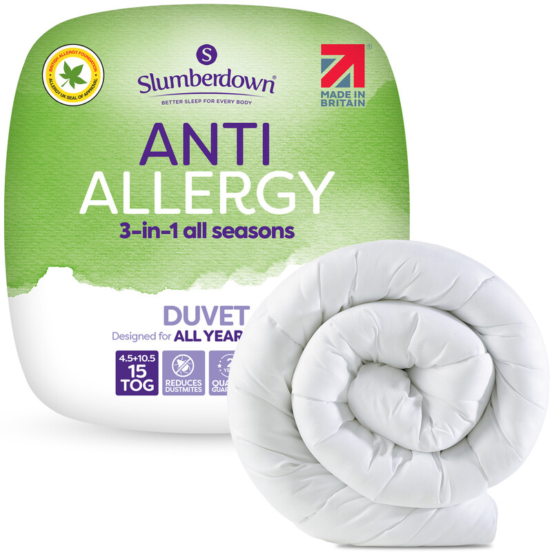 Slumberdown Duvet Anti Allergy All Seasons 4.5 + 9 Tog Double