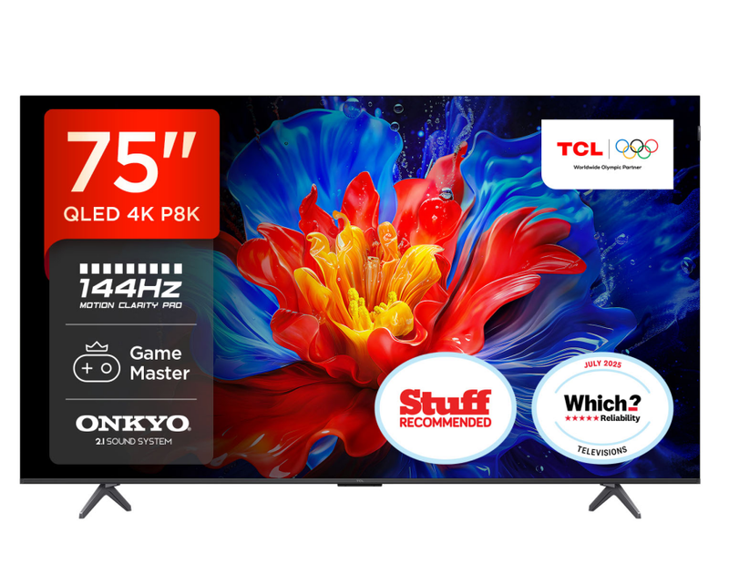 Tcl 75P8k Qled 4K Hdr Pro Smart Google Tv-75P8k-Uk(288Hz Game Accelerator, Onkyo 2.1 Sound System, Miracast & Google Cast) 5901292526276