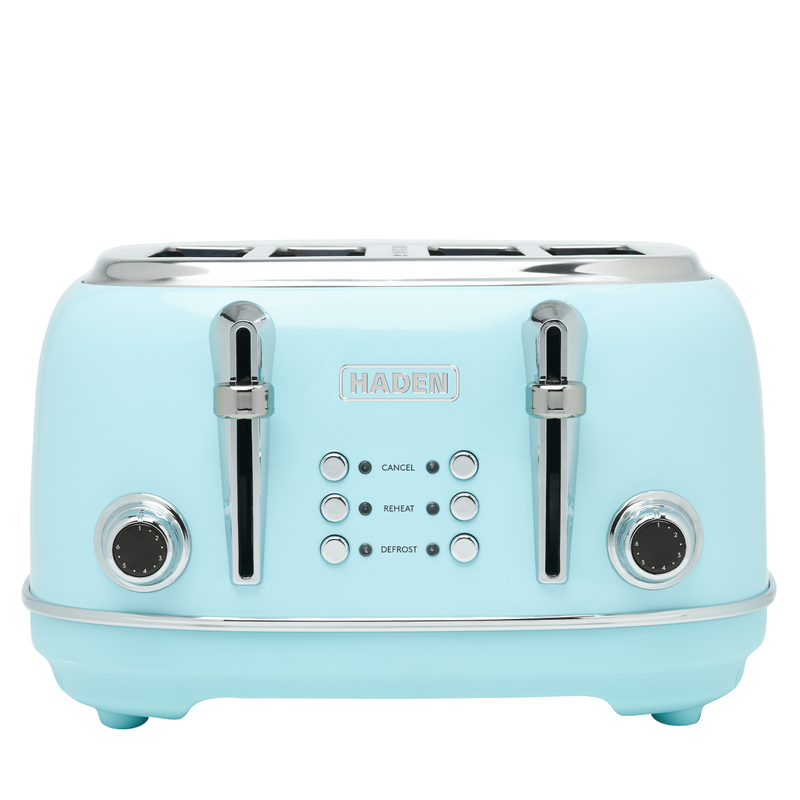 Heritage 4 Slice Retro Toaster, Stainless Steel, Turquoise - 194244