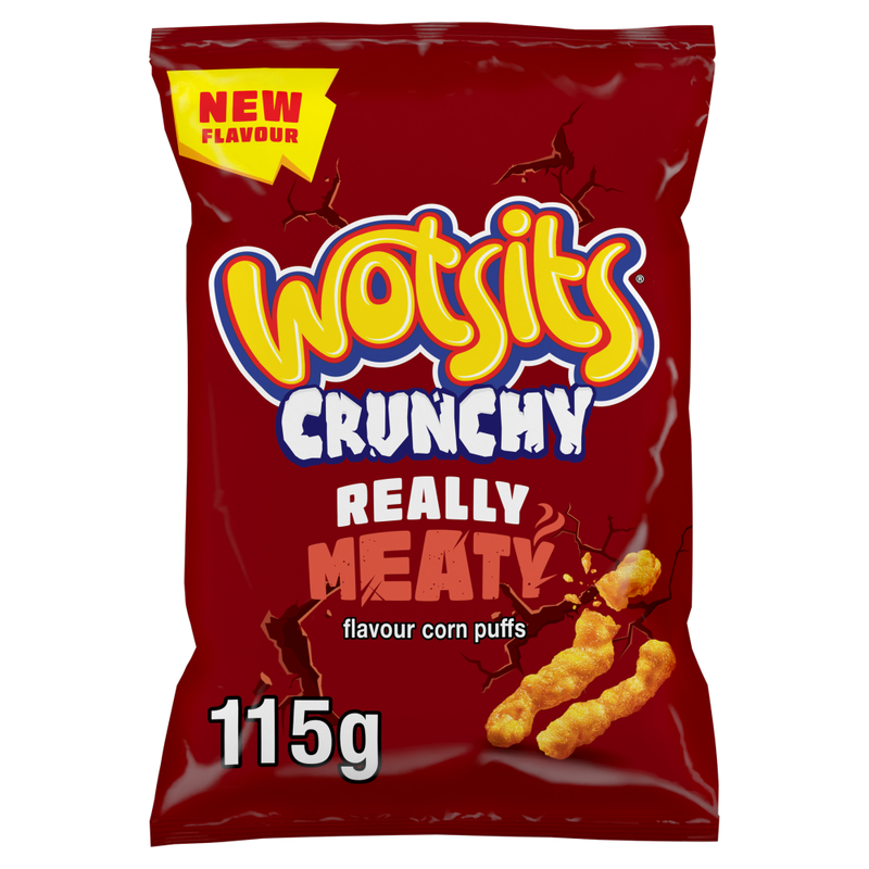 Walkers Wotsits Crunchy Really Meaty Snacks Corn Puffs Sharing Bag 115g