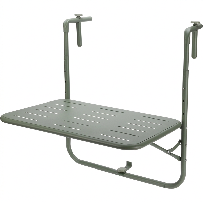 Green Balcony Ausziehbarer Hängetisch 60x43x70 cm, Faltbarer platzsparender Tisch, Ideal für kleine Balkone