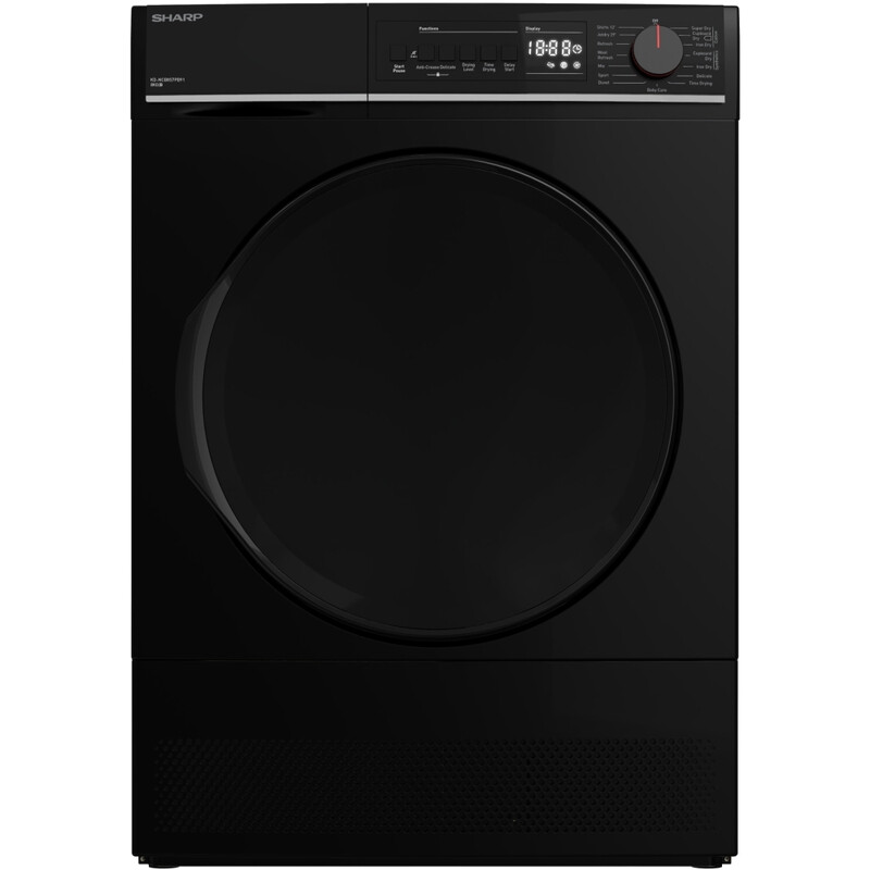 [Free Install] Sharp KD-NCB8S7PB91-EN 8kg Condenser Tumble Dryer - Black - B Rated