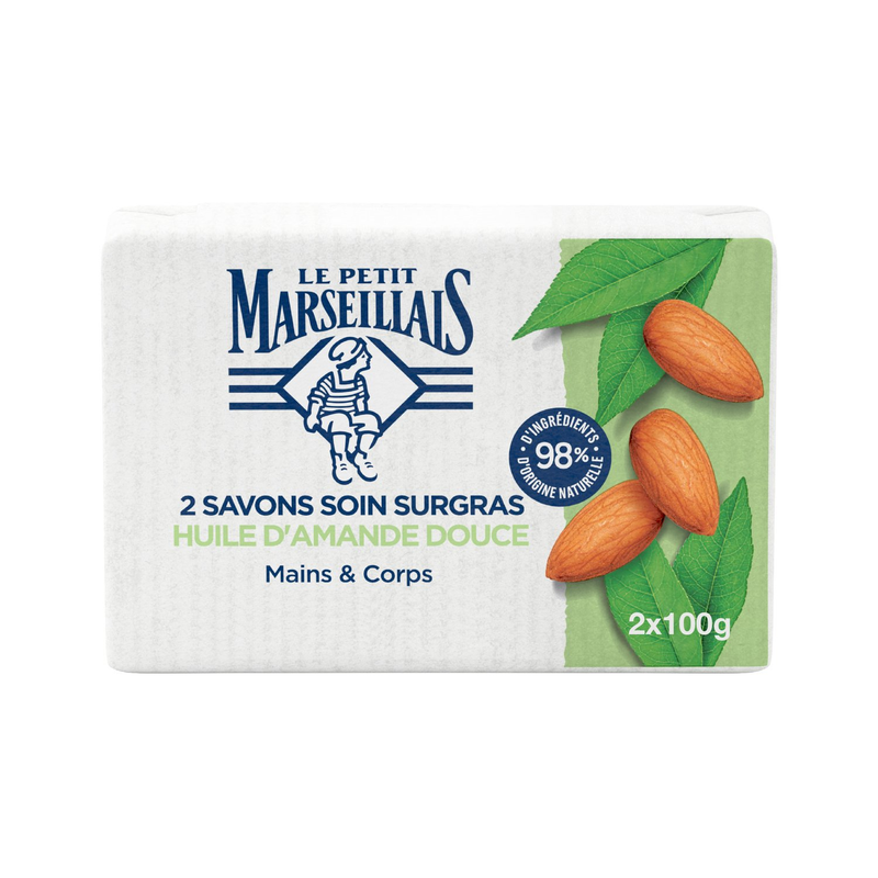 Savon Solide Mains & Corps Soin Surgras Huile D'amande Douce Le Petit Marseillais Les 2 Savons De