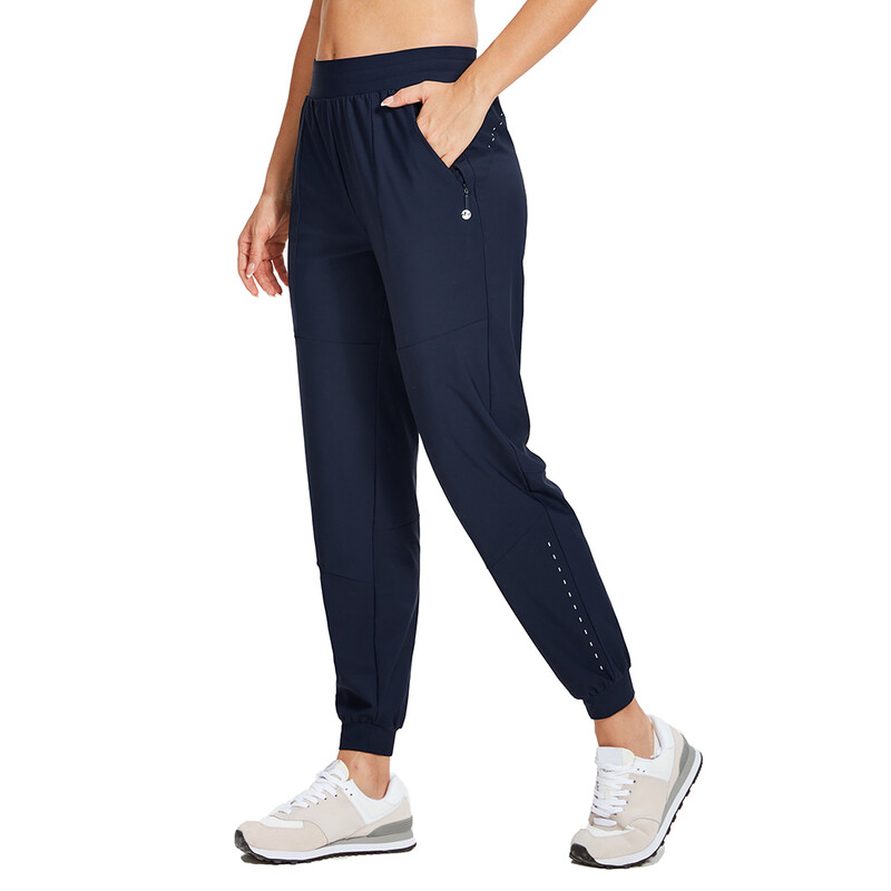Women's Athletic Joggers Pants Running Workout Quick Dry Pants Lightweight with Zippe