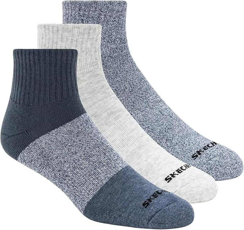Skechers Herrensocken 3er-Pack Viertelsocken Colorbloc Blau 41-46