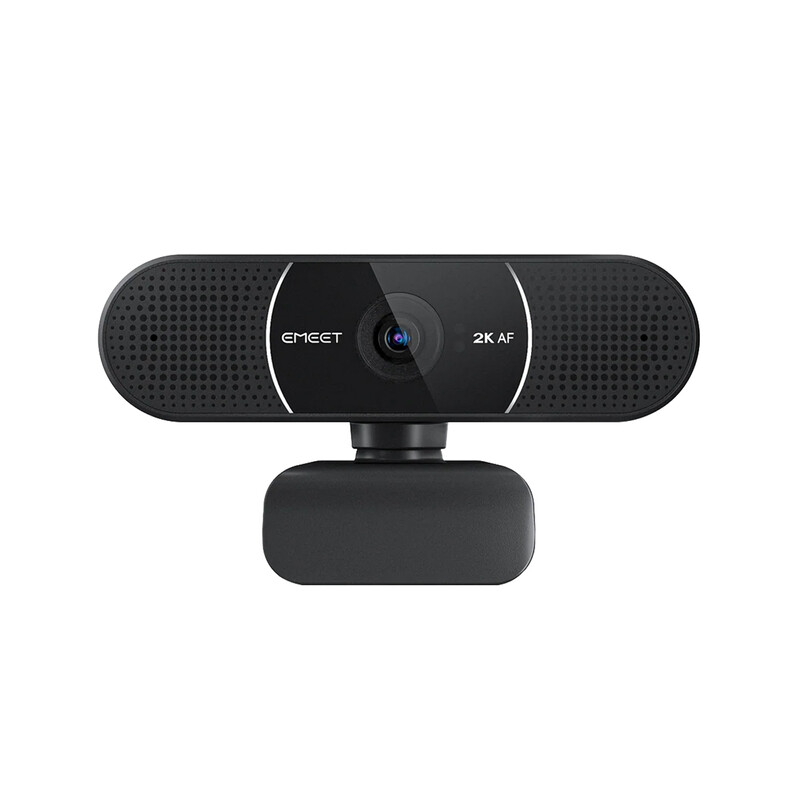 2K Webcam with Autofocus, Privacy Cover, Plug & Play, Compatible with Multiple System