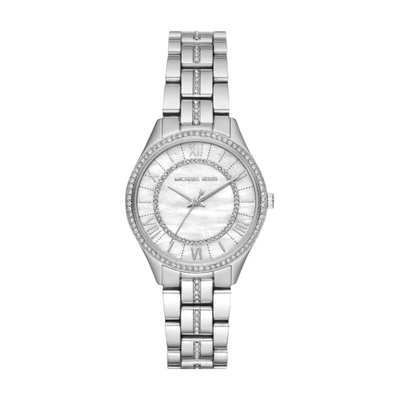 MK3900 Silver Plated Ladies Mini Lauryn Mother Of Pearl Watch