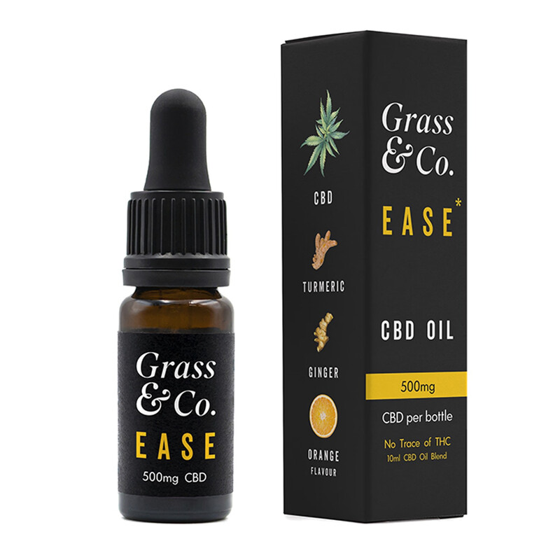 EASE 500mg CBD Oil with Ginger Turmeric Orange & Vitamins D K2 for Muscle Bone Suppor