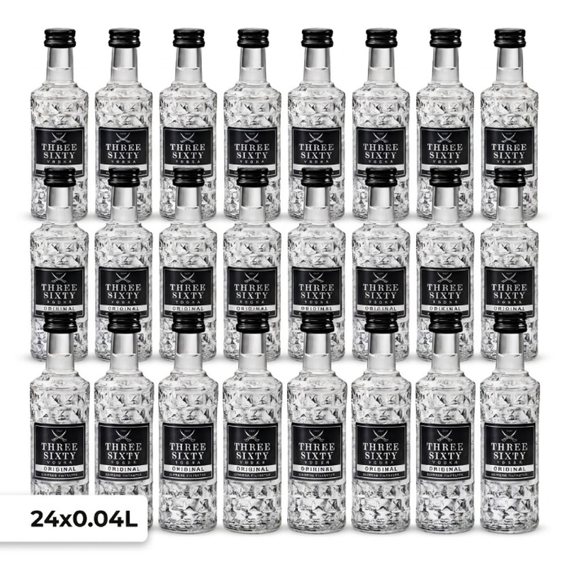 THREE SIXTY Vodka 24 × 0,04 L