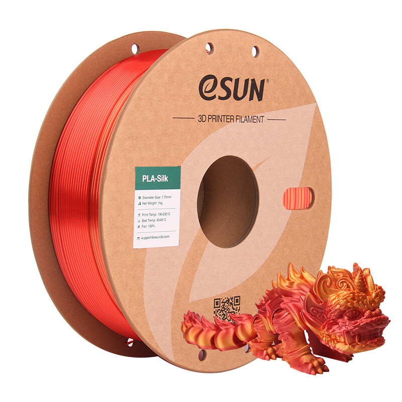 eSUN Regenbogen Seide PLA 3D Filament 1,75 mm - Scorching Sun 1 kg, Seidentextur, Regenbogenfarbe, Hochgeschwindigkeitsdruck 3D Material für die meisten Drucker