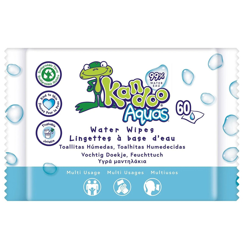 KANDOO Aqua Lingettes Humides 60 Pièces