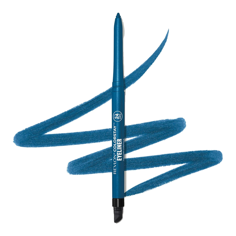 Revlon ColorStay Eyelinerstift, wischfest und wasserfest, blau, integrierter Anspitzer und Verwischer, 205 Saphir, 0,28 g