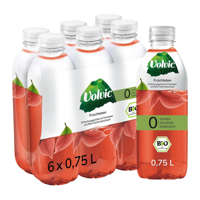 Volvic Bio Früchtetee Früchte Geschmack 6 x 0,75 L