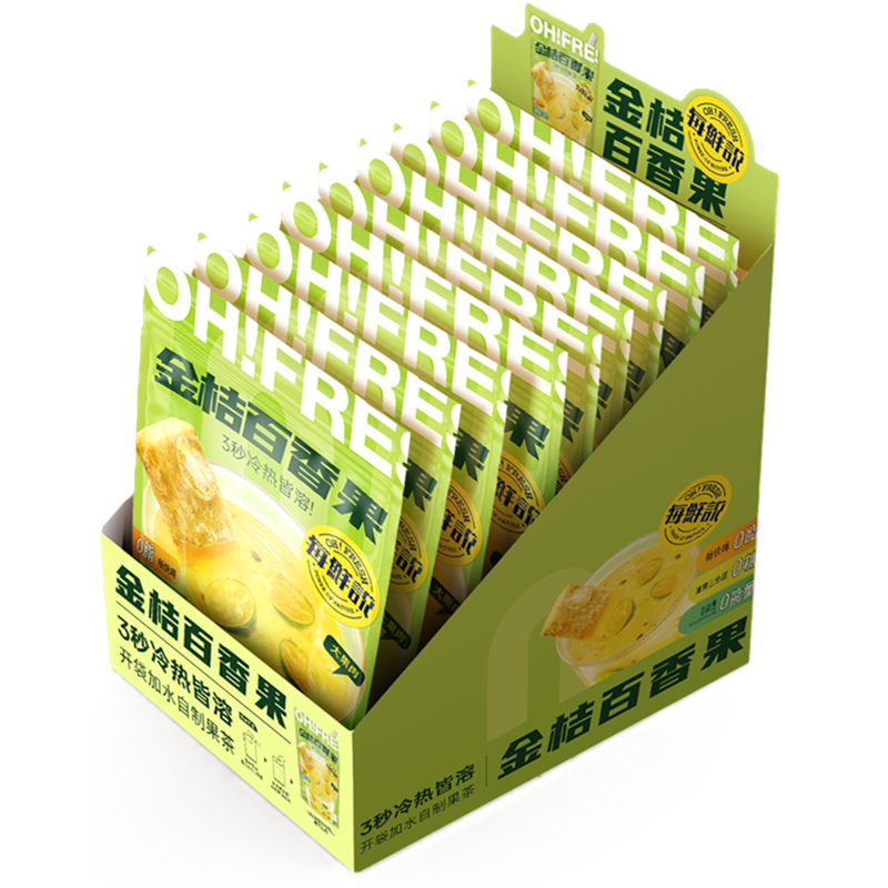 Meixianshuo Fresh Fruit Tea Single Cup Pack (Golden Pomelo & Passion Fruit) 6g x 10