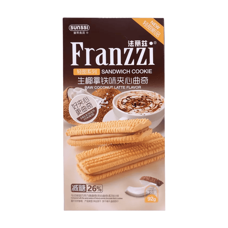 Franzzi Coconut Latte Geschmack gefüllte Kekse 92 g